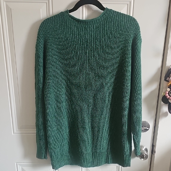 LC Lauren Conrad Forest Green Cable Knit Crew Sweater - Picture 5 of 9